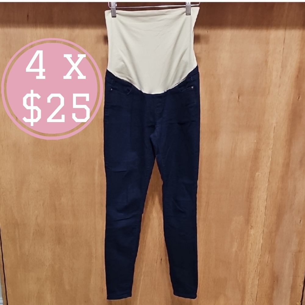 LOFT Cream and Blue Denim Maternity